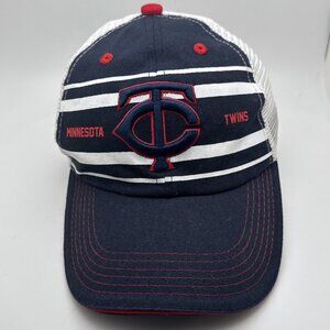 Minnesota Twins Trucker Hat Cap Snap Back Blue White Mesh Base Ball GR65